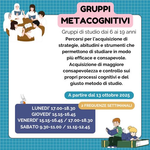 Gruppo Metacognitivo          2 frequenze settimanali